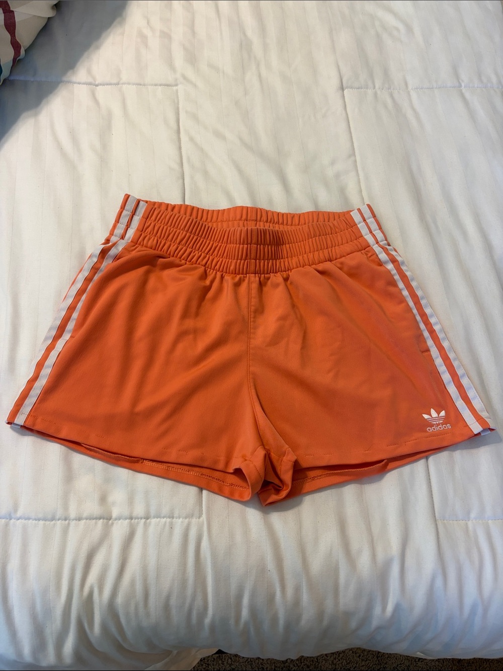 adidas originals Orange Women's 3-Stripe Athletic Shorts